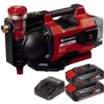 Einhell  AQUINNA 36/35 F LED AUTOMATIC PXC + Twinpack CB + 4514095 - Pompa 3.7 bar + Set 2 acumulatori si incarcator Li-Ion 18 V 2.5 Ah