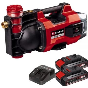 Einhell  AQUINNA 36/35 F LED PXC + Twinpack CB + 4514095 - Pompa 3.7 bar + Set 2 acumulatori si incarcator Li-Ion 18 V 2.5 Ah
