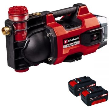 Einhell  AQUINNA 36/35 F LED PXC + Twinpack - Pompa 3.7 bar + Set 2 acumulatori Li-Ion 18 V 4 Ah