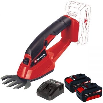 Einhell  GC-CG 18/1 Li PXC + Twinpack + 4514095 - Masina de tuns gard viu 100 cm + Set 2 acumulatori si incarcator Li-Ion 18 V 4 Ah
