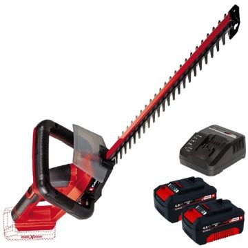 Einhell  GC-CH 18/50 Li PXC + Twinpack + 4514095 - Masina de tuns gard viu 55 cm + Set 2 acumulatori si incarcator Li-Ion 18 V 4 Ah