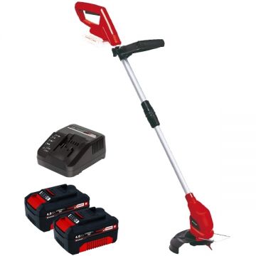 Einhell  GC-CT 18/24 Li PXC + Twinpack + 4514095 - Trimmer gazon 240 mm cutite de plastic + Set 2 acumulatori si incarcator Li-Ion 18 V 4 Ah