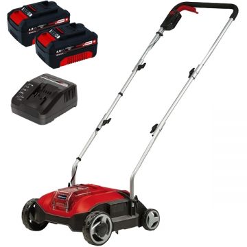 Einhell  GC-SC 18/28 Li PXC + Twinpack + 4514095 - Scarificator 28 cm + Set 2 acumulatori si incarcator Li-Ion 18 V 4 Ah