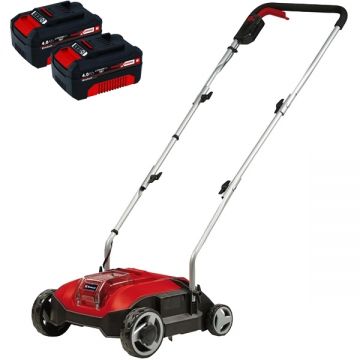 Einhell  GC-SC 18/28 Li PXC + Twinpack - Scarificator 28 cm + Set 2 acumulatori Li-Ion 18 V 4 Ah