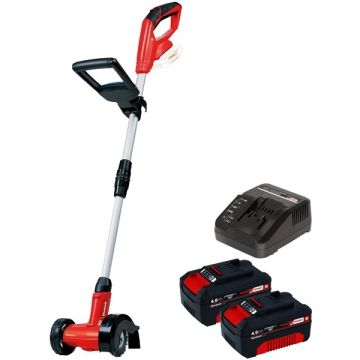 Einhell  GE-CC 18 Li PXC + Twinpack + 4514095 - Aparat de curatat rosturi si pavaje 100 mm + Set 2 acumulatori si incarcator Li-Ion 18 V 4 Ah