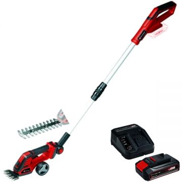 Einhell  GE-CG 18/100 Li T PXC + Starter Kit - Masina de tuns gard viu 20 cm + Set 1 acumulator si incarcator Li-Ion 18 V 2.5 Ah