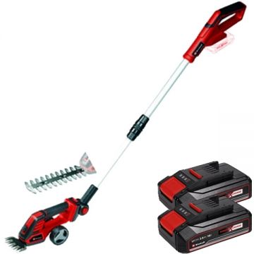 Einhell  GE-CG 18/100 Li T PXC + Twinpack CB - Masina de tuns gard viu 20 cm + Set 2 acumulatori Li-Ion 18 V 2.5 Ah