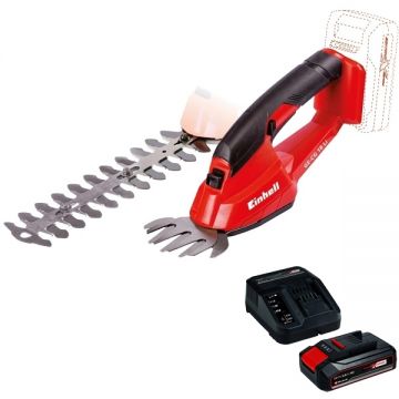 Einhell  GE-CG 18 Li PXC + Starter Kit - Masina de tuns gard viu 20 cm accesorii + Set 1 acumulator si incarcator Li-Ion 18 V 2.5 Ah