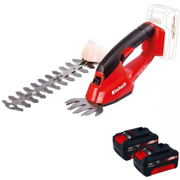 Einhell  GE-CG 18 Li PXC + Twinpack - Masina de tuns gard viu 20 cm accesorii + Set 2 acumulatori Li-Ion 18 V 4 Ah