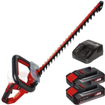Einhell  GE-CH 18/60 Li PXC + Twinpack CB + 4514095 - Masina de tuns gard viu 67 cm + Set 2 acumulatori si incarcator Li-Ion 18 V 2.5 Ah