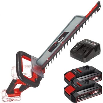 Einhell  GE-CH 36/61 Li PXC + Twinpack CB + 4514095 - Masina de tuns gard viu 67 cm + Set 2 acumulatori si incarcator Li-Ion 18 V 2.5 Ah