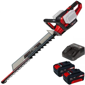 Einhell  GE-CH 36/65 Li PXC + Twinpack + 4514095 - Masina de tuns gard viu 65 cm + Set 2 acumulatori si incarcator Li-Ion 18 V 4 Ah