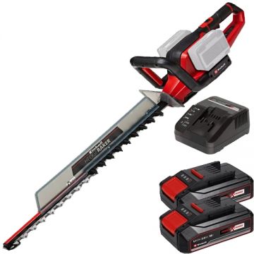 Einhell  GE-CH 36/65 Li PXC + Twinpack CB + 4514095 - Masina de tuns gard viu 65 cm + Set 2 acumulatori si incarcator Li-Ion 18 V 2.5 Ah