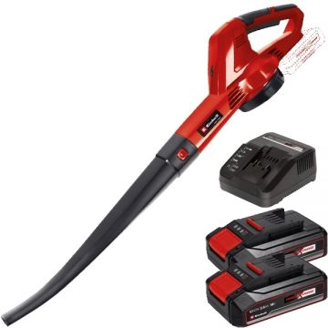 Einhell  GE-CL 18 Li E PXC + Twinpack CB + 4514095 - Suflanta de gradina 105 m3/h + Set 2 acumulatori si incarcator Li-Ion 18 V 2.5 Ah