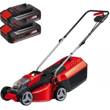 Einhell  GE-CM 18/30 Li PXC + Twinpack CB - Masina de tuns iarba 30 cm 25 l + Set 2 acumulatori Li-Ion 18 V 2.5 Ah