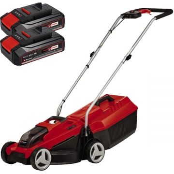 Einhell  GE-CM 18/32 Li PXC + Twinpack CB - Masina de tuns iarba 32 cm 25 l + Set 2 acumulatori Li-Ion 18 V 2.5 Ah