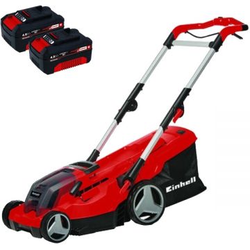 Einhell  GE-CM 36/37 Li PXC + Twinpack - Masina de tuns iarba 37 cm 45 l + Set 2 acumulatori Li-Ion 18 V 4 Ah
