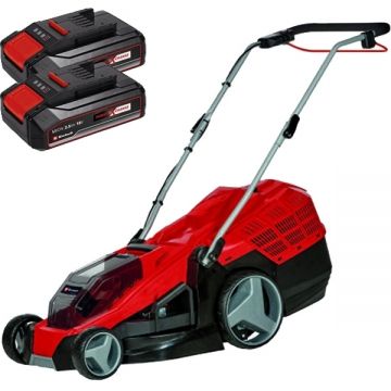Einhell  GE-CM 36/43 Li M PXC + Twinpack CB - Masina de tuns iarba 43 cm 63 l + Set 2 acumulatori Li-Ion 18 V 2.5 Ah