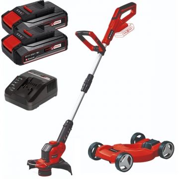 Einhell  GE-CT 18/28 Li TC PXC + Twinpack CB + 4514095 - Trimmer gazon 280 mm cap cu fir + Set 2 acumulatori si incarcator Li-Ion 18 V 2.5 Ah