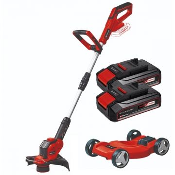 Einhell  GE-CT 18/28 Li TC PXC + Twinpack CB - Trimmer gazon 280 mm cap cu fir + Set 2 acumulatori Li-Ion 18 V 2.5 Ah