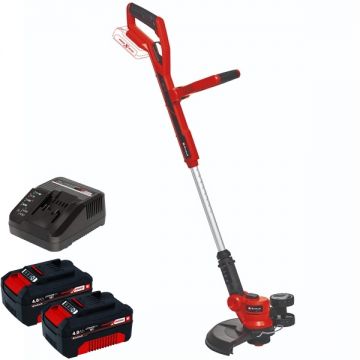 Einhell  GE-CT 18/30 Li PXC + Twinpack + 4514095 - Trimmer gazon 300 mm cap cu fir + Set 2 acumulatori si incarcator Li-Ion 18 V 4 Ah