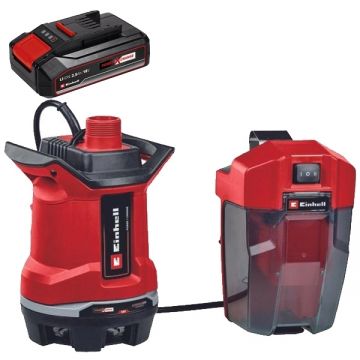 Einhell  GE-DP 18/25 Li PXC - Pompa de apa murdara 5 m 7500 l/h carcasa plastic + Acumulator Li-Ion 18 V 2.5 Ah