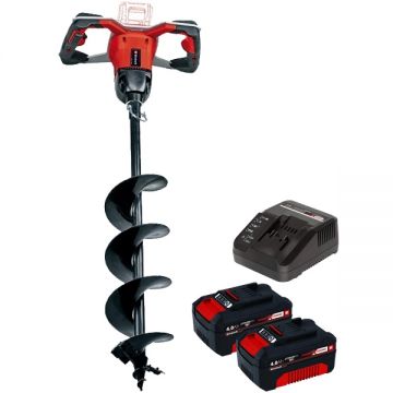 Einhell  GE-EA 18/150 Li BL PXC + Twinpack + 4514095 - Foreza de pamant 150  mm + Set 2 acumulatori si incarcator Li-Ion 18 V 4 Ah