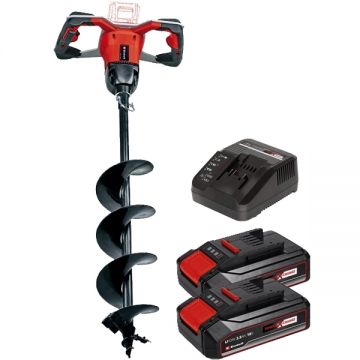 Einhell  GE-EA 18/150 Li BL PXC + Twinpack CB + 4514095 - Foreza de pamant 150  mm + Set 2 acumulatori si incarcator Li-Ion 18 V 2.5 Ah
