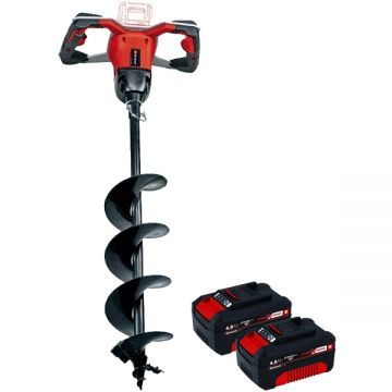 Einhell  GE-EA 18/150 Li BL PXC + Twinpack - Foreza de pamant 150  mm + Set 2 acumulatori Li-Ion 18 V 4 Ah