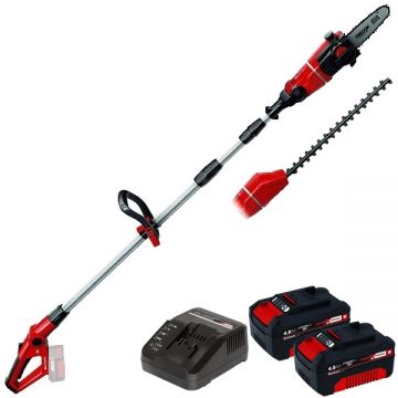 Einhell  GE-HC 18 Li T PXC + Twinpack + 4514095 - Drujba 20 cm 3.76 m/s accesorii + Set 2 acumulatori si incarcator Li-Ion 18 V 4 Ah