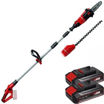 Einhell  GE-HC 18 Li T PXC + Twinpack CB - Drujba 20 cm 3.76 m/s accesorii + Set 2 acumulatori Li-Ion 18 V 2.5 Ah
