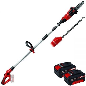 Einhell  GE-HC 18 Li T PXC + Twinpack - Drujba 20 cm 3.76 m/s accesorii + Set 2 acumulatori Li-Ion 18 V 4 Ah