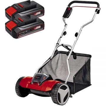 Einhell  GE-HM 18/38 PXC + Twinpack CB - Masina de tuns iarba 38 cm 45 l + Set 2 acumulatori Li-Ion 18 V 2.5 Ah