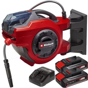 Einhell  GE-HR 18/30 Li PXC + Twinpack CB + 4514095 - Tambur cu furtun 30 m + Set 2 acumulatori si incarcator Li-Ion 18 V 2.5 Ah