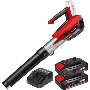 Einhell  GE-LB 18/200 Li GK PXC + Twinpack CB + 4514095 - Suflanta de gradina 670 m3/h + Set 2 acumulatori si incarcator Li-Ion 18 V 2.5 Ah