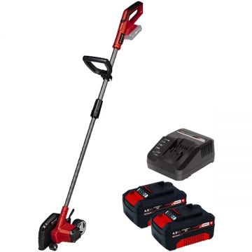 Einhell  GE-LE 18/190 Li PXC + Twinpack + 4514095 - Trimmer gazon 36.4-45 mm cutite de plastic + Set 2 acumulatori si incarcator Li-Ion 18 V 4 Ah