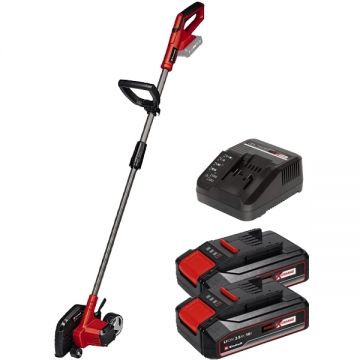 Einhell  GE-LE 18/190 Li PXC + Twinpack CB + 4514095 - Trimmer gazon 36.4-45 mm cutite de plastic + Set 2 acumulatori si incarcator Li-Ion 18 V 2.5 Ah