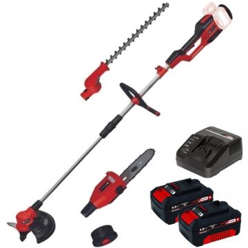 Einhell  GE-LM 36/4in1 Li PXC + Twinpack + 4514095 - Unealta multifunctionala + Set 2 acumulatori si incarcator Li-Ion 18 V 4 Ah