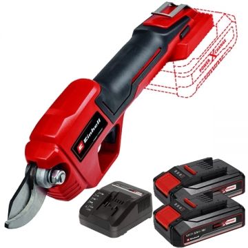 Einhell  GE-LS 18 Li PXC + Twinpack CB + 4514095 - Foarfeca pentru crengi 28 mm + Set 2 acumulatori si incarcator Li-Ion 18 V 2.5 Ah