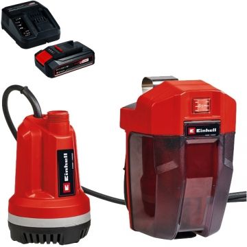 Einhell  GE-PP 18 RB Li PXC + Starter Kit - Pompa submersibila 4 m + Set 1 acumulator si incarcator Li-Ion 18 V 2.5 Ah