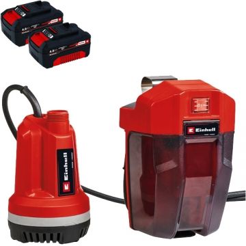 Einhell  GE-PP 18 RB Li PXC + Twinpack - Pompa submersibila 4 m + Set 2 acumulatori Li-Ion 18 V 4 Ah