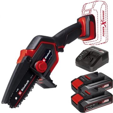 Einhell  GE-PS 18/15 Li BL PXC + Twinpack CB + 4514095 - Drujba 15.8 cm 4.8 m/s + Set 2 acumulatori si incarcator Li-Ion 18 V 2.5 Ah