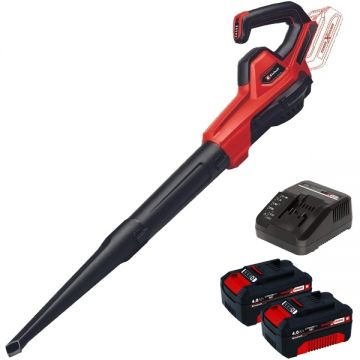Einhell  GE-UB 18/250 Li E PXC + Twinpack + 4514095 - Suflanta de gradina 120 m3/h + Set 2 acumulatori si incarcator Li-Ion 18 V 4 Ah