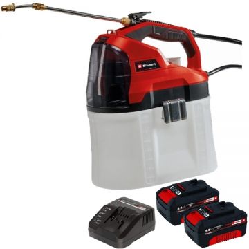 Einhell  GE-WS 18/75 Li PXC + Twinpack + 4514095 - Pulverizator 2.5 bar 7.5 l + Set 2 acumulatori si incarcator Li-Ion 18 V 4 Ah