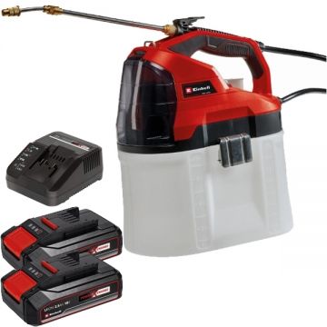 Einhell  GE-WS 18/75 Li PXC + Twinpack CB + 4514095 - Pulverizator 2.5 bar 7.5 l + Set 2 acumulatori si incarcator Li-Ion 18 V 2.5 Ah