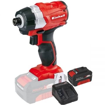 Einhell  TE-CI 18 Li PXC + Starter Kit - Masina de insurubat cu impact 180 Nm + Set 1 acumulator si incarcator Li-Ion 18 V 4 Ah