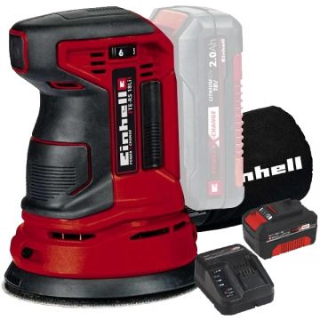 Einhell  TE-RS 18 Li PXC + Starter Kit - Slefuitor cu excentric 125 mm + Set 1 acumulator si incarcator Li-Ion 18 V 4 Ah