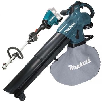 Makita  DUB187T001 + DUX60Z - Suflanta de gradina cu 1 acumulator Li-Ion 18 V 5 Ah 252 m3/h + Masina multifunctionala
