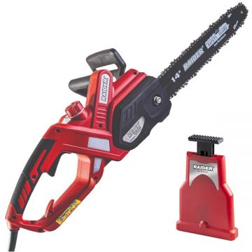 Raider  RD-ECS16 + 075121 - Drujba electrica 2000 W 35.5 cm 12.5 m/s + Dispozitiv pentru ascutit lanturi drujba