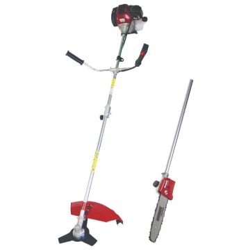 Raider  RD-GBC10 + 110216 - Motocoasa pe benzina 2 CP 255 mm 42.7 cm3 cutit metalic cu 3 dinti + Cap drujba prelungitor 250 mm